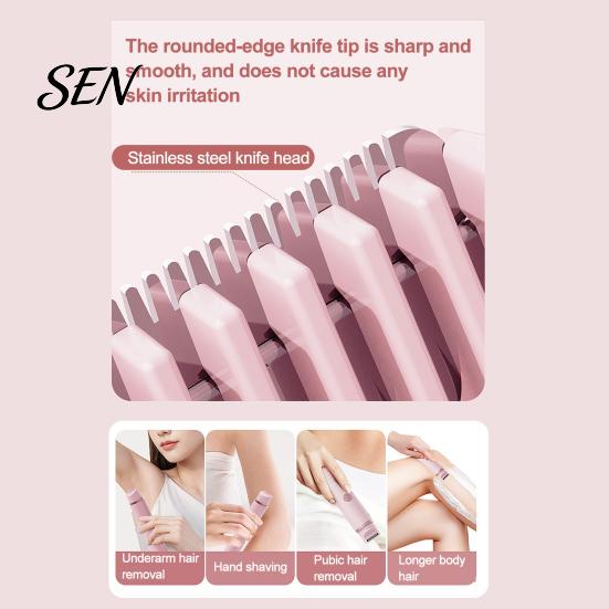 Body Hair Remover 2-In-1 Electric Shaver for Women, IPX7 Waterproof Dual-Head Trimmer, Portable Razor Face Underarms Legs Bikini Removal Epilator USB