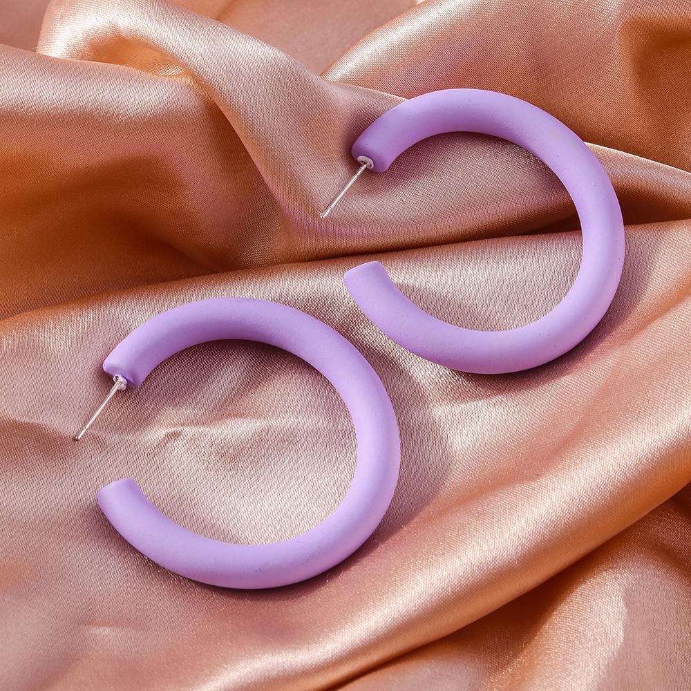Orecchini a Cerchio Rotondi Carini Color Caramella 3,8 cm per Donne Ragazze Semplici Orecchini Geometrici Gioielli per Feste Vacanze Regali