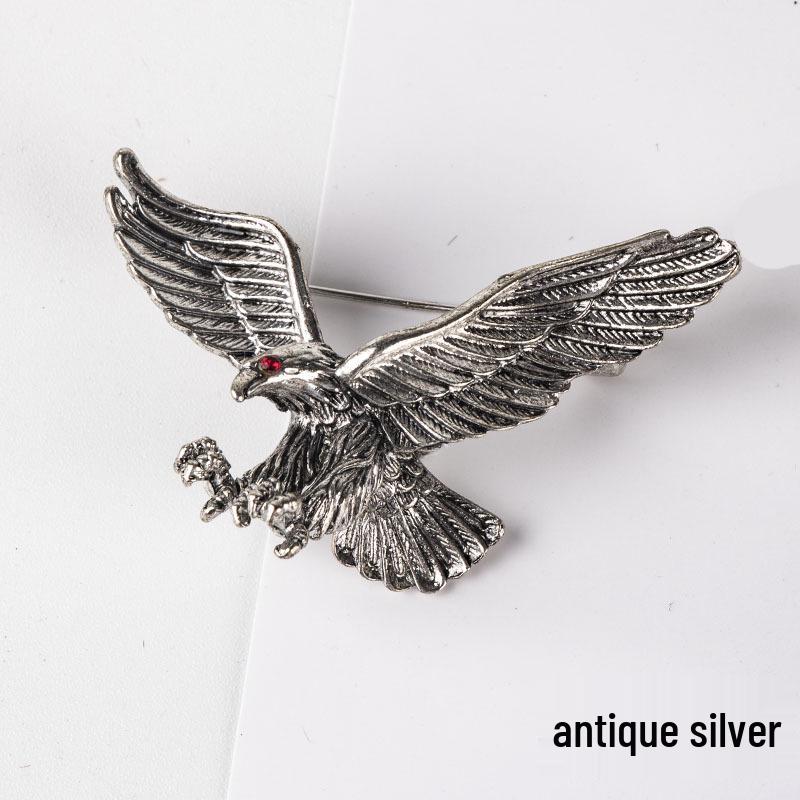 Broszka w kształcie orła retro: Europejski i Amerykański Modny Męski Pin