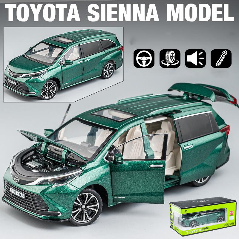 1/24 Scale Sienna MPV Diecast Car Model Toy, Pull Back Toy Vehicle with Sound and Light for Kids Toddler Boys Girls Gift Collection