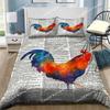 Chicken Duvet Cover Rooster Goose Duck for Kid Teen Women Men Farmhouse Animals for Bedroom Decorations Queen King Bedding Set02