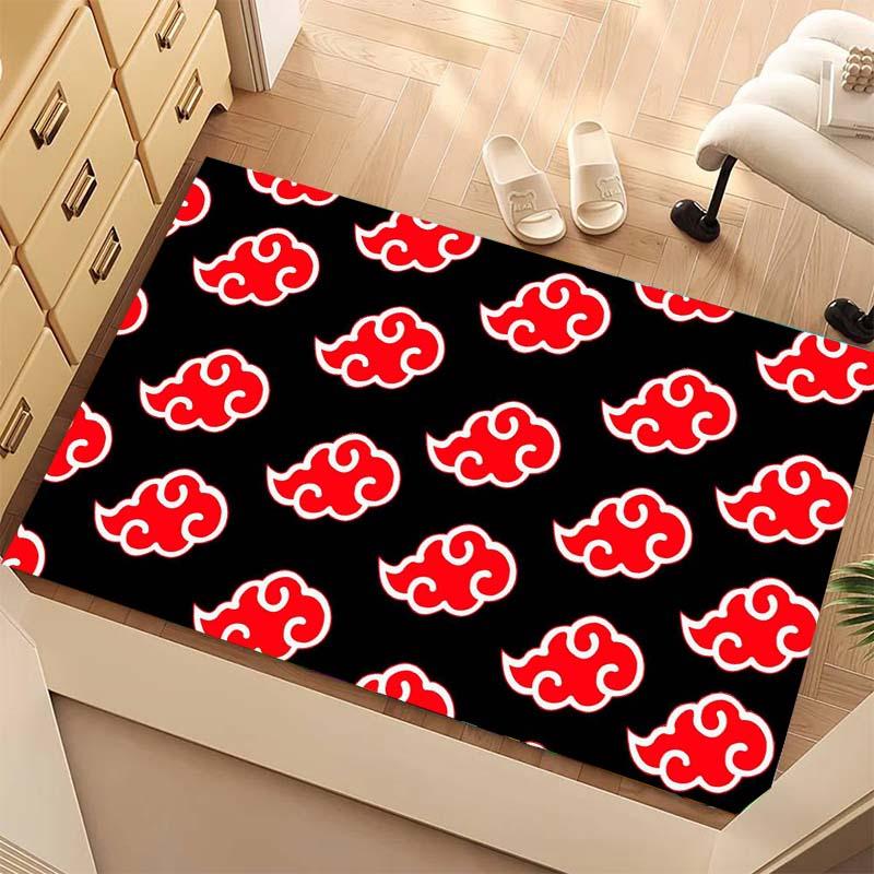 A beautifully designed rug featuring members of the Akatsuki organization from Naruto, suitable for use as a non-slip mat in 003