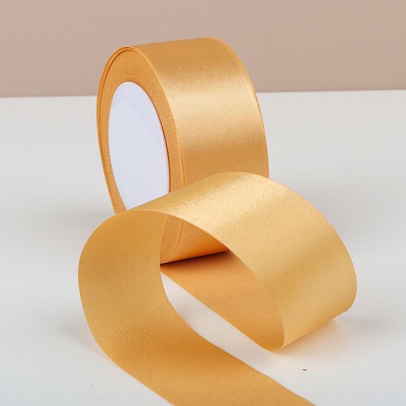 Champagne Silk Ribbon Rose Bow Hair Tie