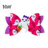 Cute Halloween Hair Accessories Glitter Bow Clips for Kids Baby Girls, Double Layer Party Dress Up Supplies Ghost/Pumpkin/Eyeball Bowtie Pins
