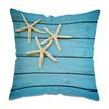 Summer Beach Starfish Seashell Pillowcase Blue Ocean Nautical Cushion Cover Caribbean Coastal Home Decor