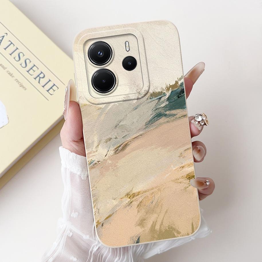 For Xiaomi Redmi Note 14 4G European Case Beautiful Sunset Bamboo Girls Soft Silicone Protective Cover on Redmi Note14 EU Bumper
