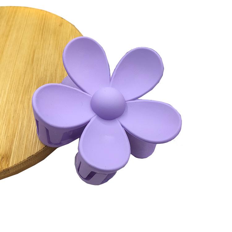 Matte Flower Hair Claw: Five-Petal Clip for Updo & Ponytail