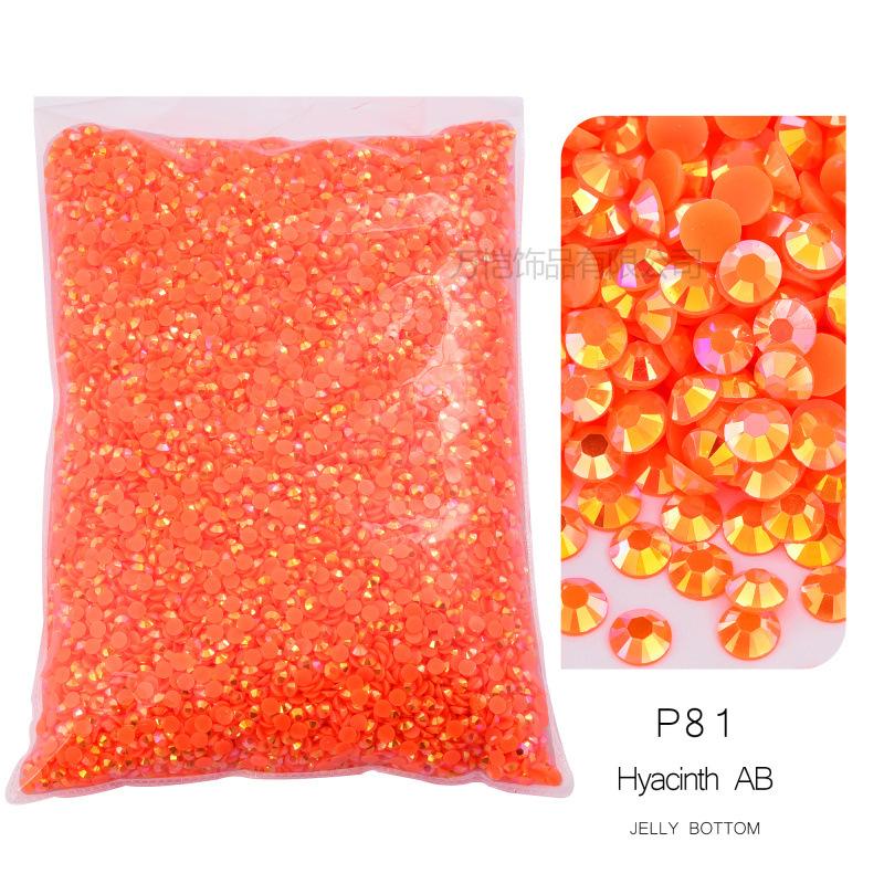 Jelly Resin Flat-Bottomed Diamond, Nail Art Beauty, Mobile Phone Case Decorative Rhinestone Diy Decorative Clothing Accessories