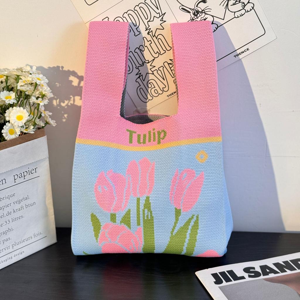 Geantă Tricotată cu Tematică Festivalul Bărcii Dragonului Geantă Cadou pentru Întâlnirea Companiei Geantă de Mână Cadou de Nuntă Geantă Zongzi Geantă Fericită pentru Bomboane