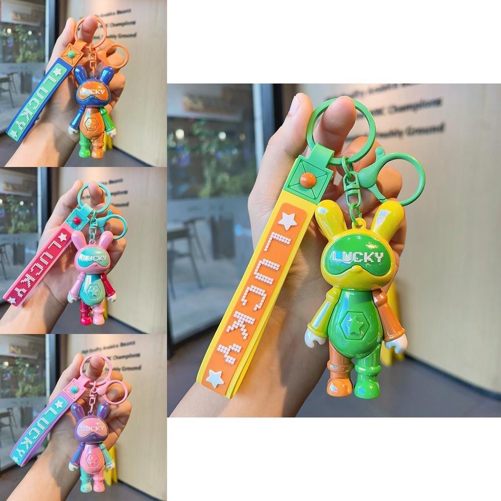 Trendy Lucky Rabbit Keychain Colorful Silicone Keyring For Birthdays And Celebrations