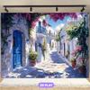 2D flat banner 1 piece backdrop for Greek island partyphoto backdrop for weddings and birthdays