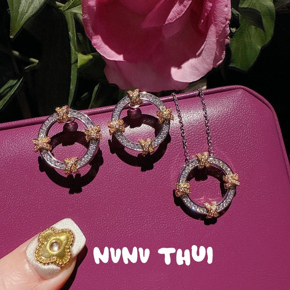 Jewelry, Italian Vintage Garland Gem Necklace, Light Luxury, Daisy Agate Gem Ring, Set