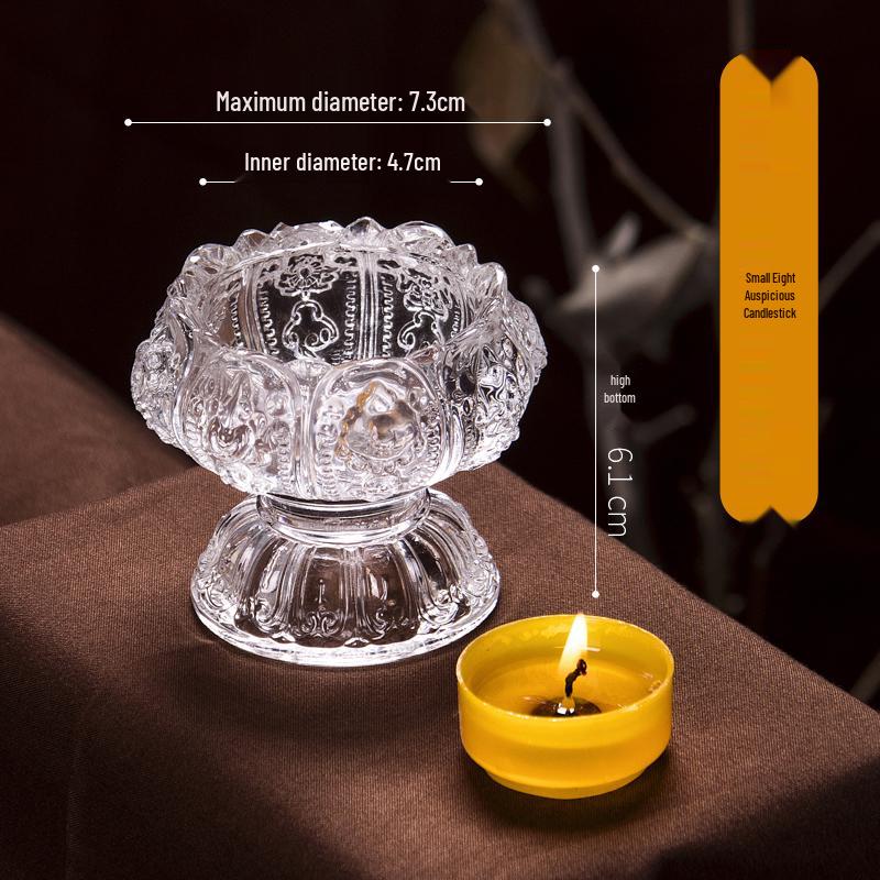 Lotus Glas Ghee Lamp Houder: Hittebestendige Kaars/Olie Lamp voor 24-Uurs Gebruik