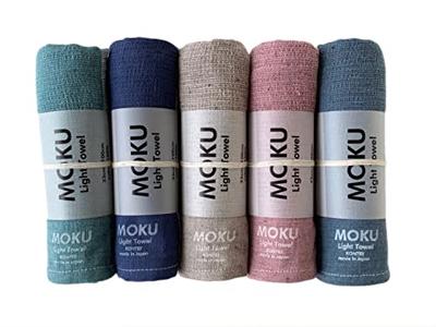 Contex MOKU Face Towels <59074-90> Set of 5 (Blue-Green, Navy, Gray, Pink, Turquoise)