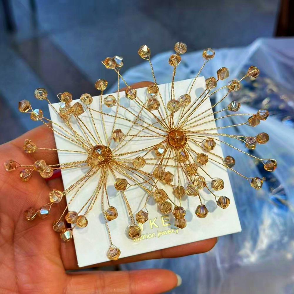 Sparkling Snowflake Earrings Women's Accessories Beaded Crystal Earrings Formal Events