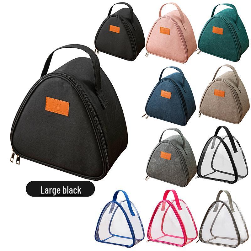 Insulated Japanese-Style Bento Tote Bag with Onigiri Design - Thick Aluminum Foil Layer for Office or Student Lunches