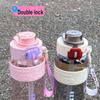 High-Capacity Flip-Top Sports Water Bottle with Straw