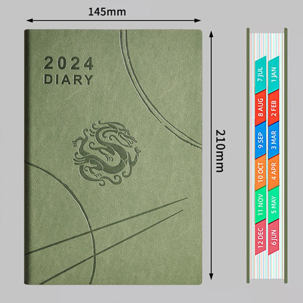 (Logo Can Be Engraved) A5 Leather Business Schedule, 365-day Daily Planner, Study Plan, Time Management Manual, Ledger, Notepad