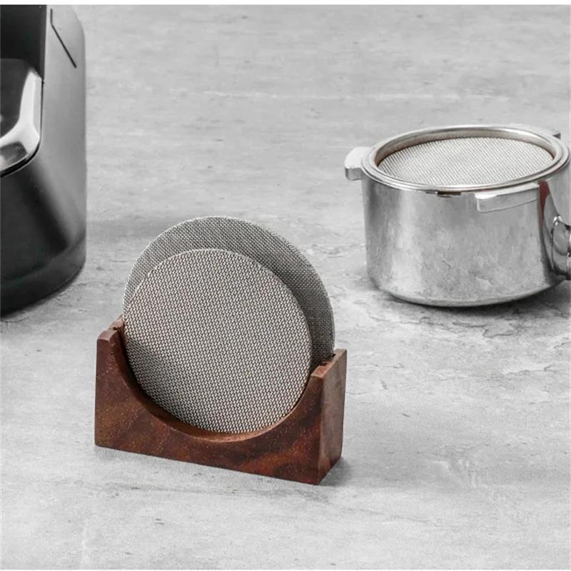 51/53/58MM Portafilter Espresso Universal Filter Storage Rack Coffee Puck Screen Stand Reusable Wooden Coffee Filter Stand