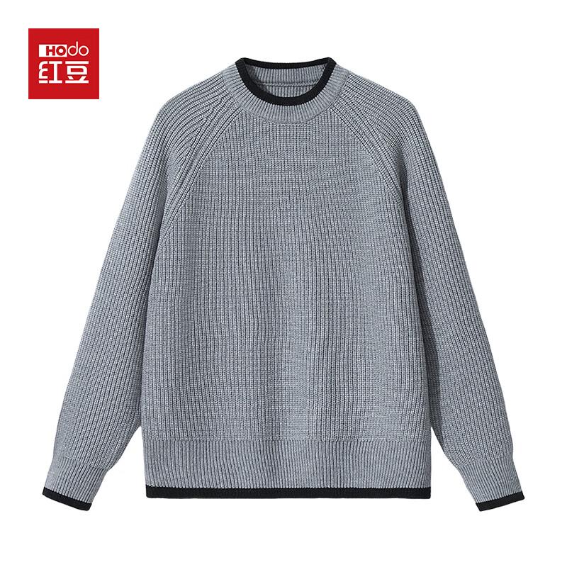 

Hodo Men s Color-Block Round Neck Heavyweight Knit Sweater XL
