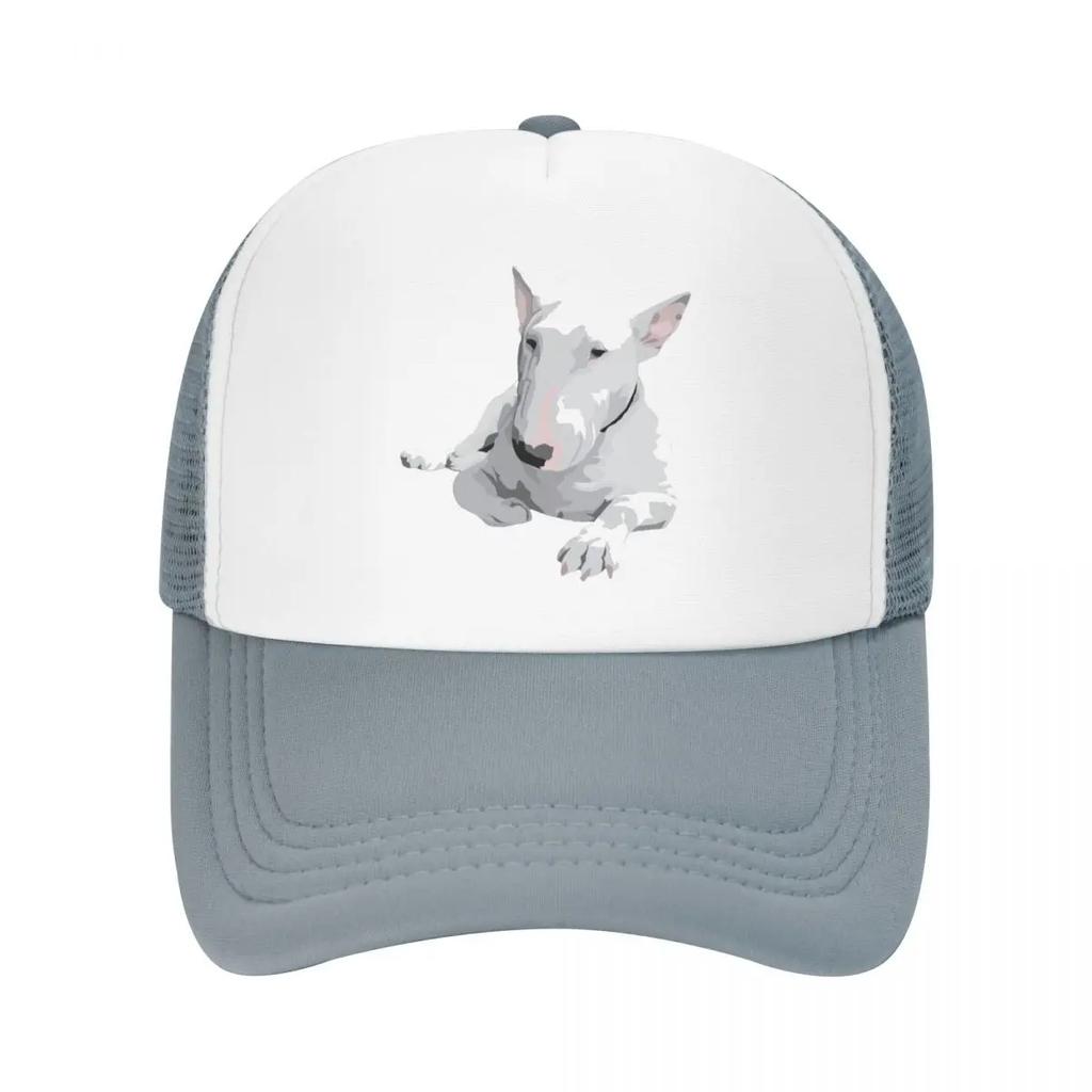 Individuelle English Bull Terrier Trucker-Kappe für Unisex-Damen, verstellbare Baseballkappe für Erwachsene, Hip-Hop-Dad-Hat