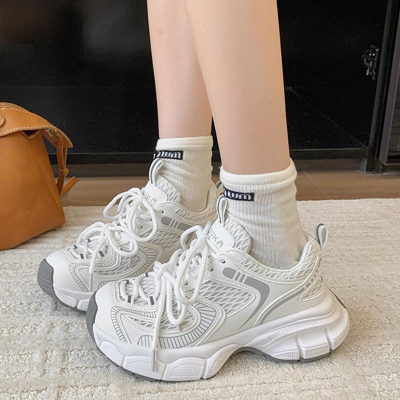 Women's New Summer Women's Shoes Versatile Thick-soled Popular White Shoes Heightening Casual Sports Shoes