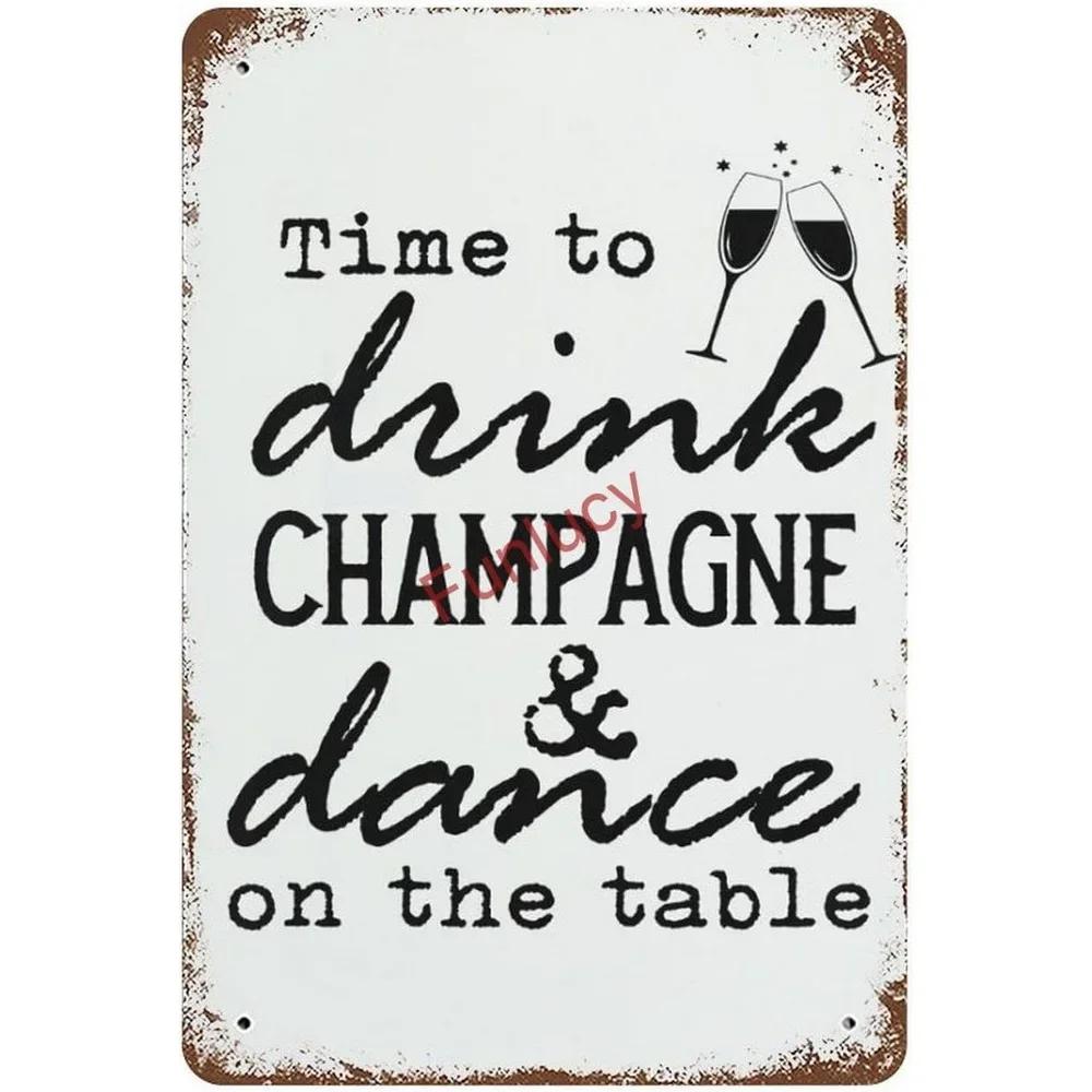 Franse Champagne Retro Vintage Metalen Blikborden Posters Plaat Wanddecoratie voor Huis Bars Cafe Man Cave Clubs Retro Posters Plaqu