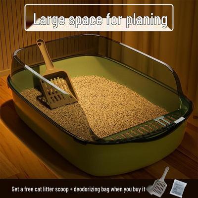 Extra Large High-Sided Cat Litter Box - Anti-Splash, Thickened Design