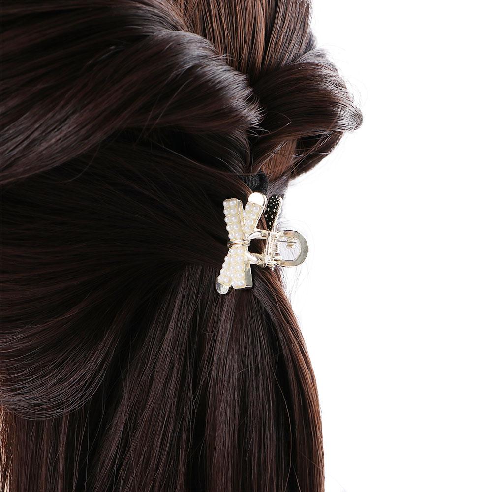 Geometric Love Heart Zinc Zinc Alloy Gift Pearl Women Hairpin Small Crab Clip Hair Accessories Bow Hair Claw