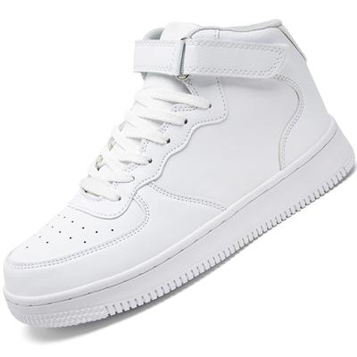 Beita Sports White Sneakers for Men and Comfortable Casual Shoes with PU Perfect for Standing and Size 24cm High-Top Women, Leather, Water-Repellent,