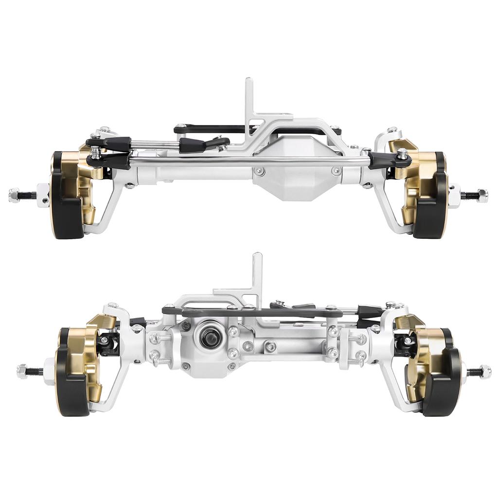 LCG Heavy Aluminum Front Rear Portal Axle Set+Brass Knuckles 50° 4WS for 1/10 RC Crawler Axial Capra 1.9 Chassis