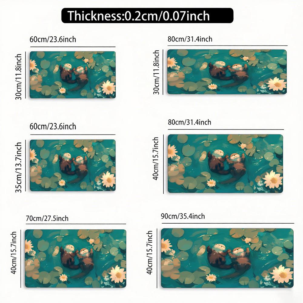 Cute Kawaii Otters Magic Party Game Mat Durable Rubber for MTGTCG Games Xcm Mouse Pad Office Desk Rug Party Friendly Design