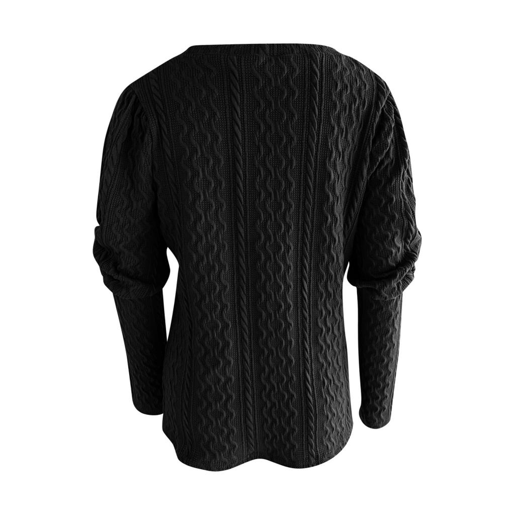 Womens Pullover Casual Knit Sweaters  Long Sleeve Crewneck Sweater Tops