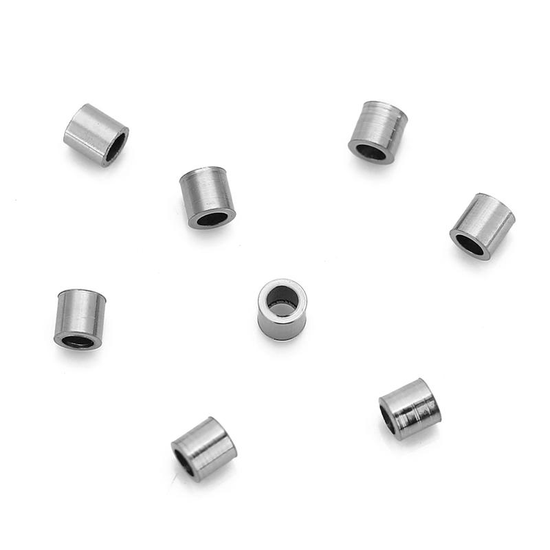 

100pcs 1.5mm 2mm 2.5mm Big Hole Spacer Stopper Beads PVD Stainless Steel End Crimp Beads For DIY Bracelet Necklace Jewelry Makin 2mm