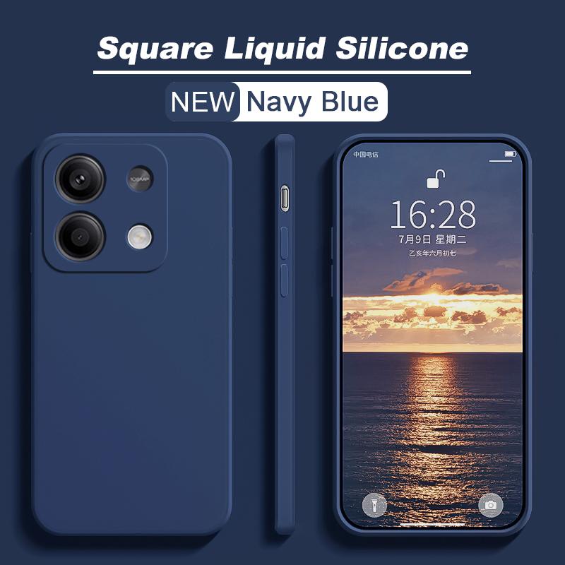 For Redmi Note 13 Case Square Liquid Silicone Soft TPU Cover For Xiaomi Redmi Note 13 Note13Pro Plus Redmi Note13 Pro 4G Phone Cases