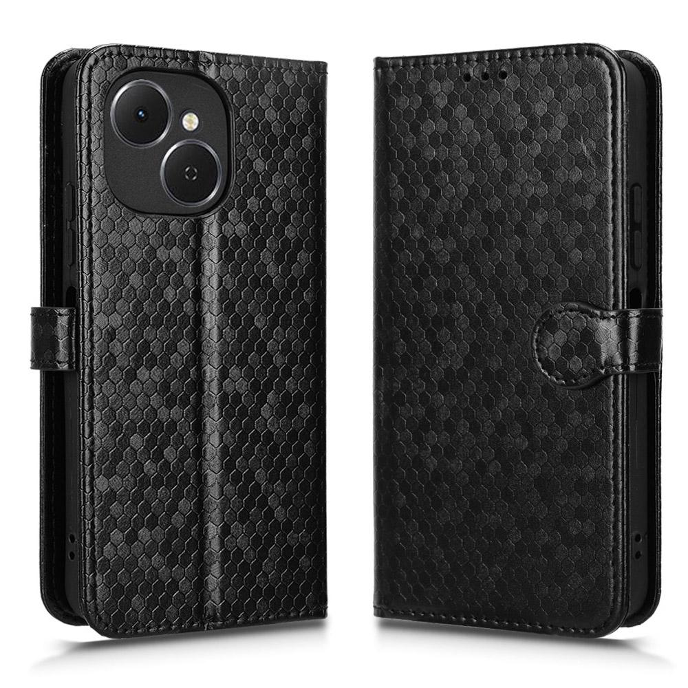 For TECNO Spark 40C Wallet Case Dot Pattern Imprint PU Leather Phone Cover with Wrist Strap