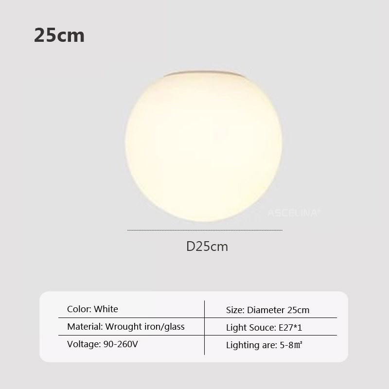 Modern LED ceiling light Glass White Ball wall lamp Minimalist bathroom Balcony Bedroom Entrance Light fixture Indoor lighting