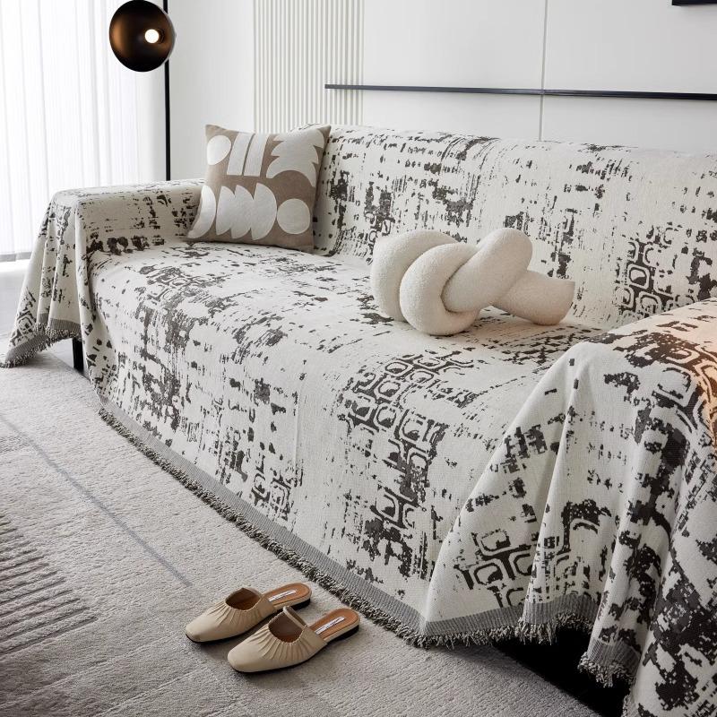 Chenille Sofa Cover Fabric, Universal for All Seasons, High-end Full Set of Sofa Blanket, Light Luxury Style, Anti-cat Scratch Sofa Towel