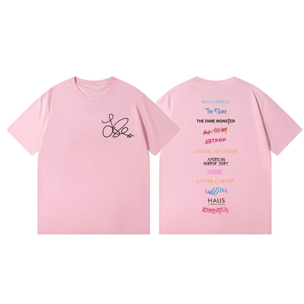 Zangeres Lady Gaga Album Merchandise T-shirt Mannen Vrouwen Kleding Mode Rock Korte Mouw T-shirts Zomer Casual Los Katoenen T-shirts