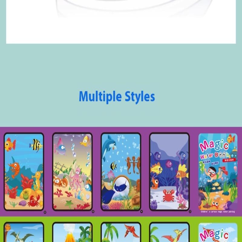 1 Libro+1 Penna Libro da Colorare Riutilizzabile Libro da Dipingere con l'Acqua Sensoriale Educazione Precoce Puzzle Giocattoli da Disegno