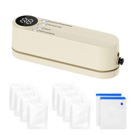 Mini Wireless Vacuum Sealer Portable Handheld 60kpa Strong Suction Fast Seal USB Rechargeable Food Sealing Machine