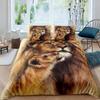 Strong Lions Tiger Bedding Sets Flame Wolf Duvet Cover Single Queen King Full Size Kids Women Rose Room Decor 2/3pcs Bedclothes