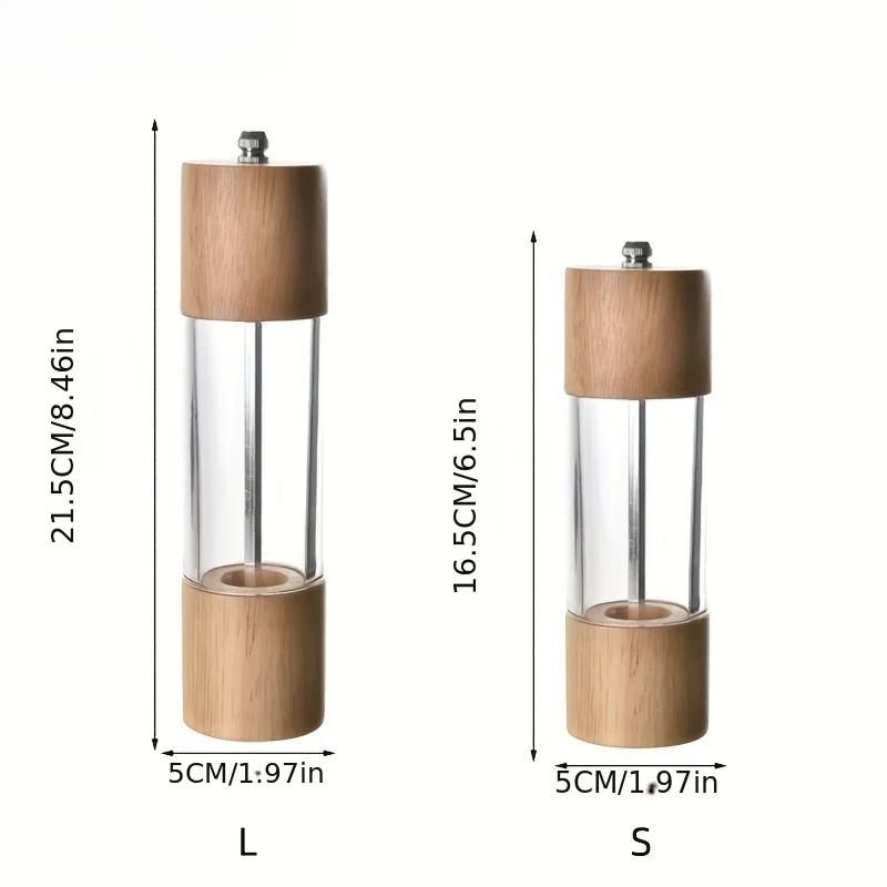High Quality Acrylic Salt and Pepper Grinder Manual Salt and Pepper Mill Wood Shaker Adjustable Core Salt Grinder Kitchen Tools