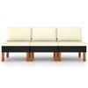 Garden Sofa - VIDAXL - 3 Seater - Eucalyptus Wood - Woven Resin - Plush Comfort