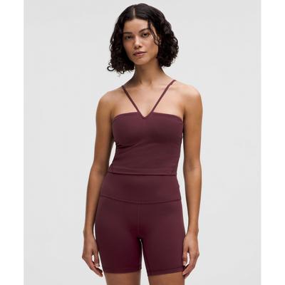 Align  StrAppy Deep V TAnk Top  Light Support  A B Cup gArnet