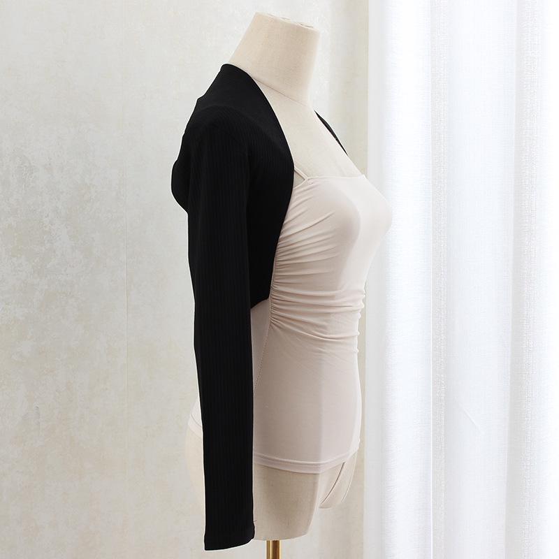 Women's Snowfall Style Cardigan: Lightweight Spring & Autumn Shawl, Cropped Air-Conditioned Jacket, Ballet Dance Camisole.