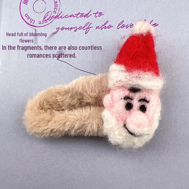 New Fluffy Reindeer & Mittens Hair Clips - Cute Wool Felt BB Clips for Autumn & Winter