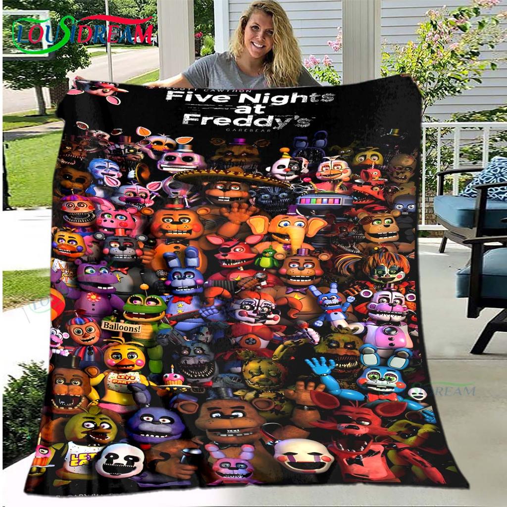 Hot Horror Game Characters Pattern Blanket Flannel Thin Blanket Portable Home Travel Office Lunch Break Blanket Birthday Gift