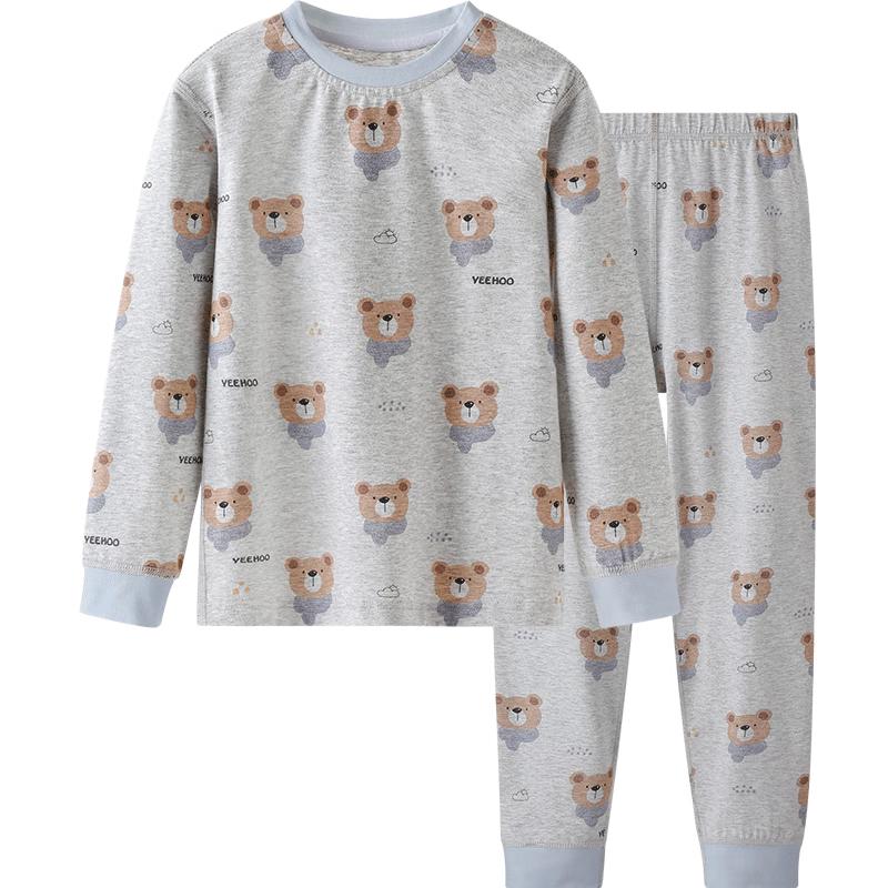 Yeehoo Boys  Thermal Pajama Set - Milan Velvet Antibacterial Playful Print 140