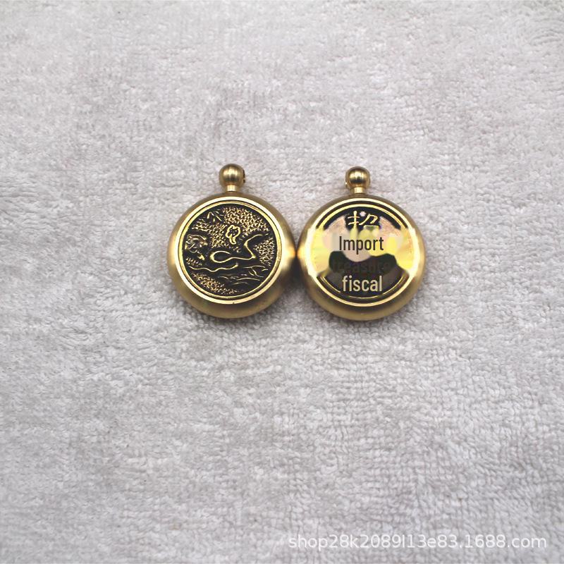 Pure Brass Zodiac Gyroscope Keychain Ornament